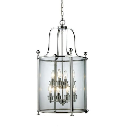 Z-Lite Wyndham 8 Light Pendant, Chrome & Clear 134-8